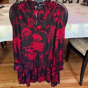 Zara floral ruffle mini dress